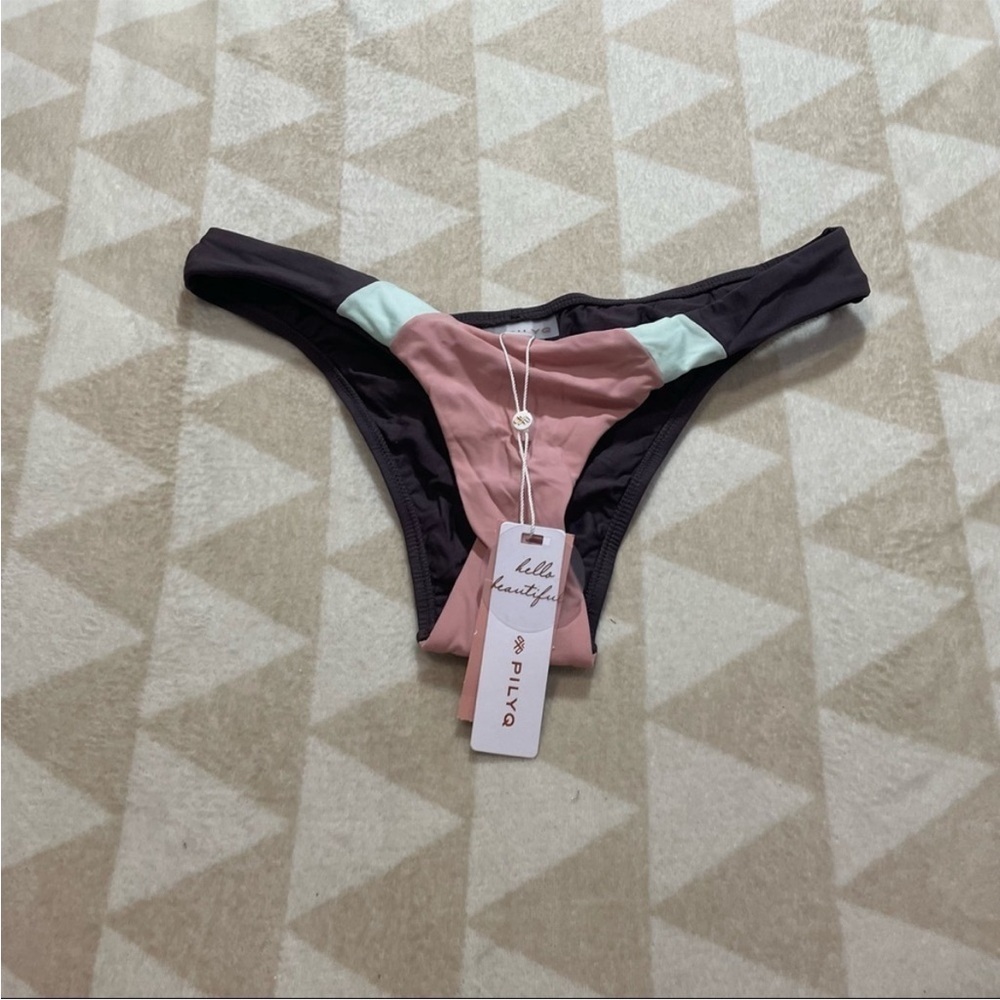 Pq swim Anthropologie Color Block bikini bottoms pink blue teeny fit